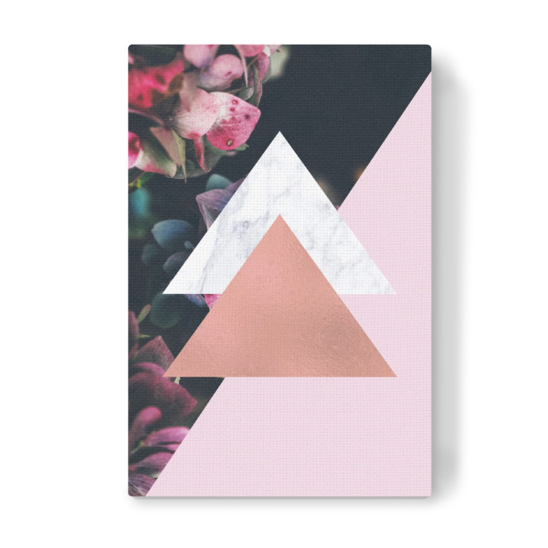 Leinwandbild "Rose Gold Foil Geometric Floral" artboxONE - Floral,Geometrie,Marmor