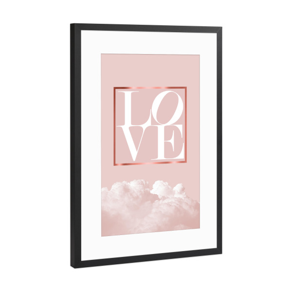 Poster mit Rahmen Schwarz (Metallic) "Love 10" artboxONE - Typografie,Natur,Abstrakt,Liebe,Festivals