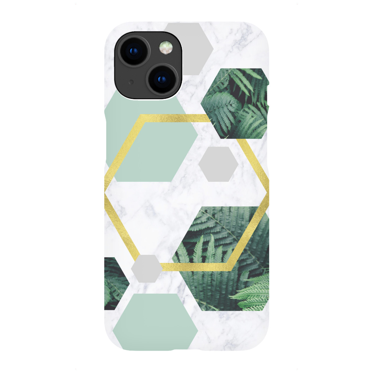 "Gold Foil Geometric Leaves"für iPhone - Premium-Case Handyhülle artboxONE