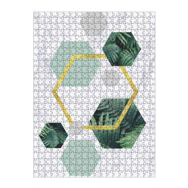 artboxONE Puzzle "Gold Foil Geometric Leaves" artboxONE - Geometrie,Marmor