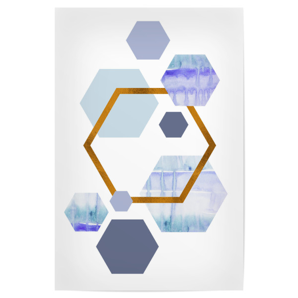 Poster "Bronze Foil Geometric Watercolour" artboxONE - Geometrie