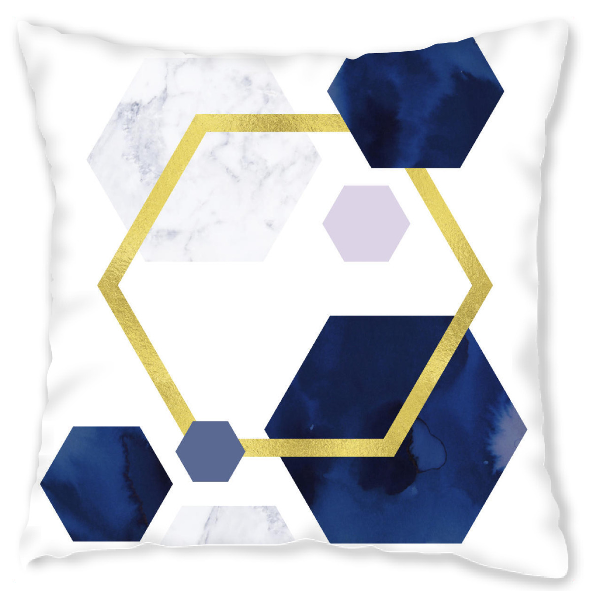 Design-Kissen "Gold Foil Navy Geometric" artboxONE - Geometrie,Marmor