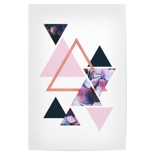 Poster 30x20 cm "Rose Gold Geometric Floral" artboxONE - Floral,Abstrakt,Geometrie,Für Mama
