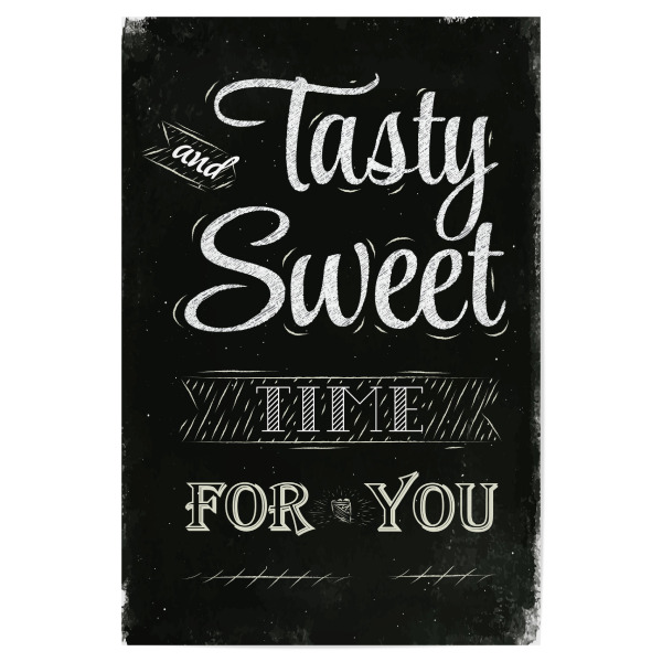 Poster "Tasty and sweet chalk" artboxONE - Essen & Trinken,Schwarzweiß