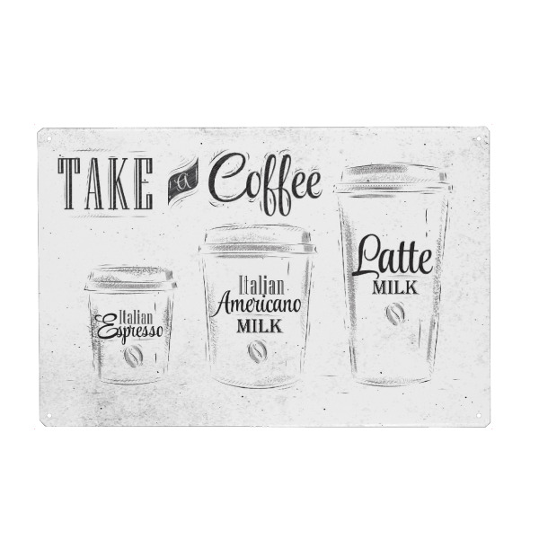 Metall Poster "Set coffee drinking cup 2" artboxONE - Essen & Trinken,Schwarzweiß