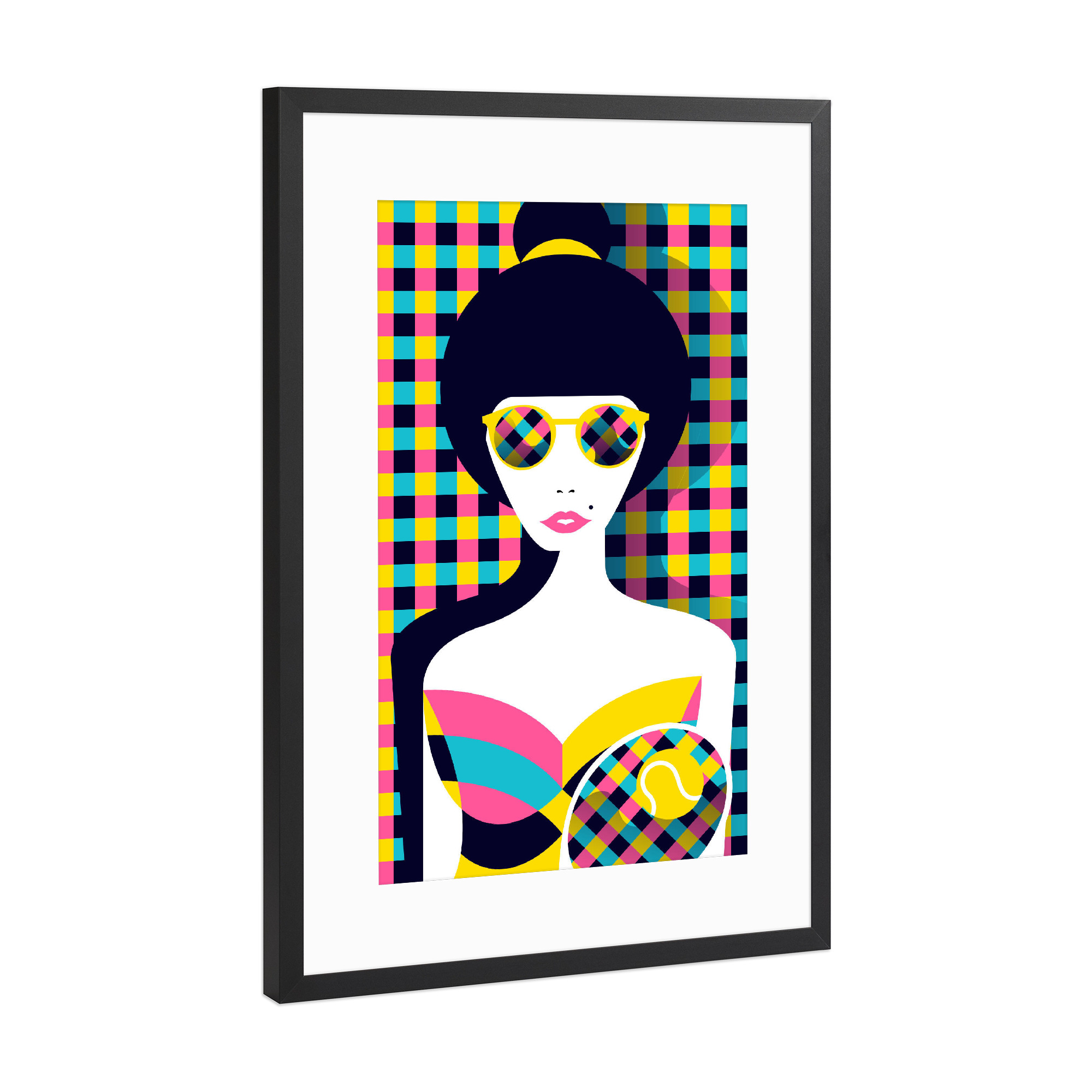 Poster mit Rahmen Schwarz (Metallic) "Tenniswoman II" artboxONE - Fashion,Sport