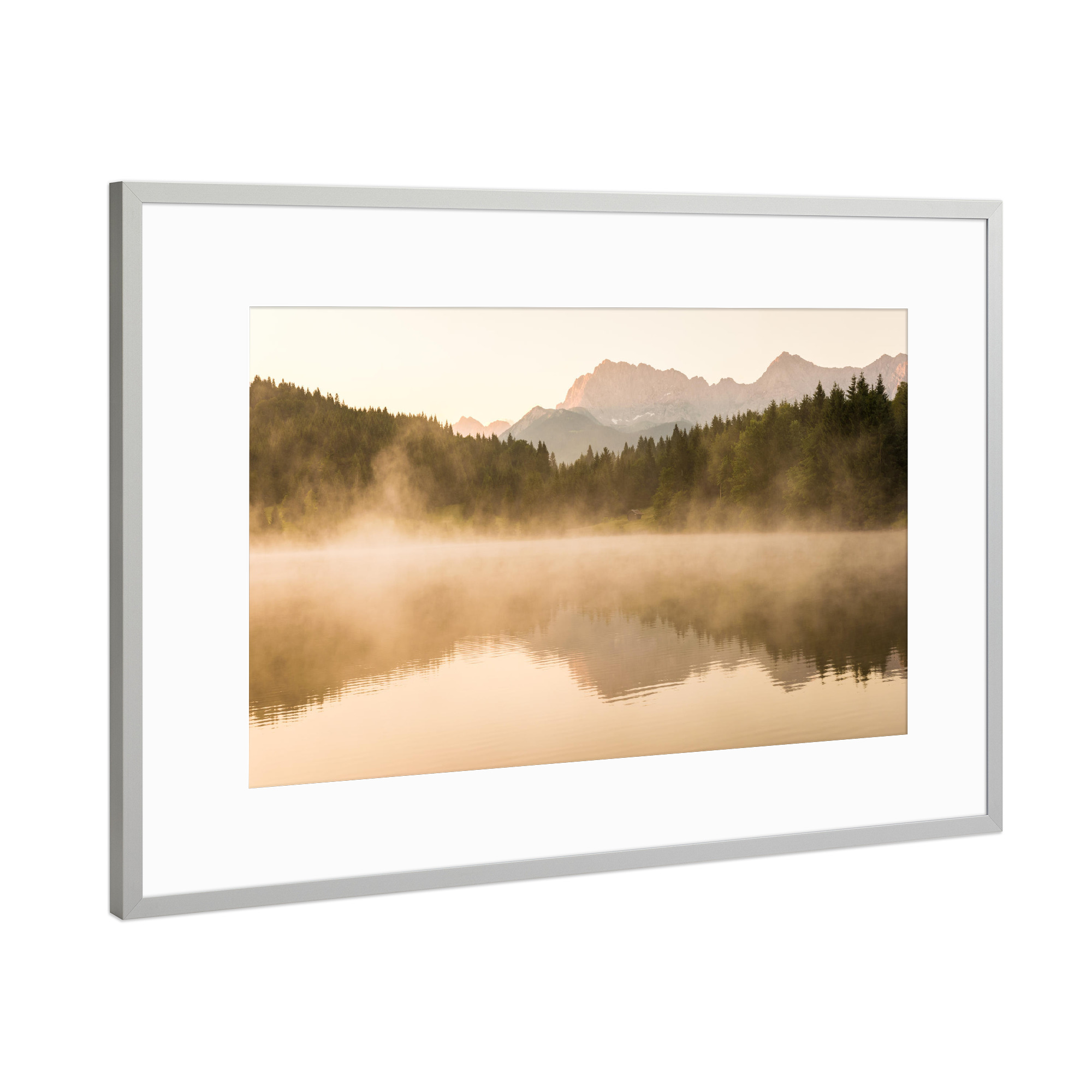 Poster mit Rahmen Silber "Karwendelmorgen" artboxONE - Natur,Reise