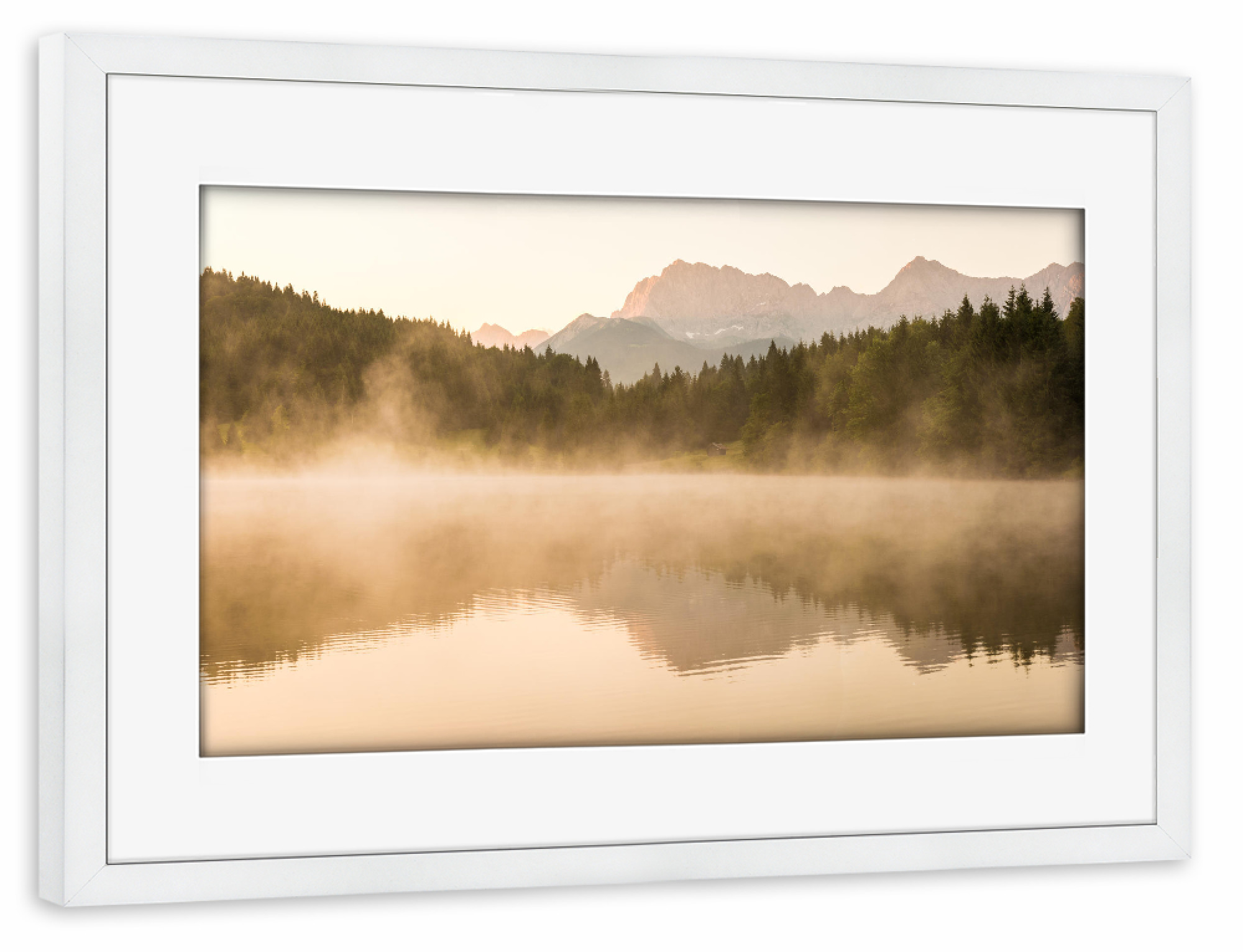 Poster mit Rahmen weiß "Karwendelmorgen" artboxONE - Natur,Reise