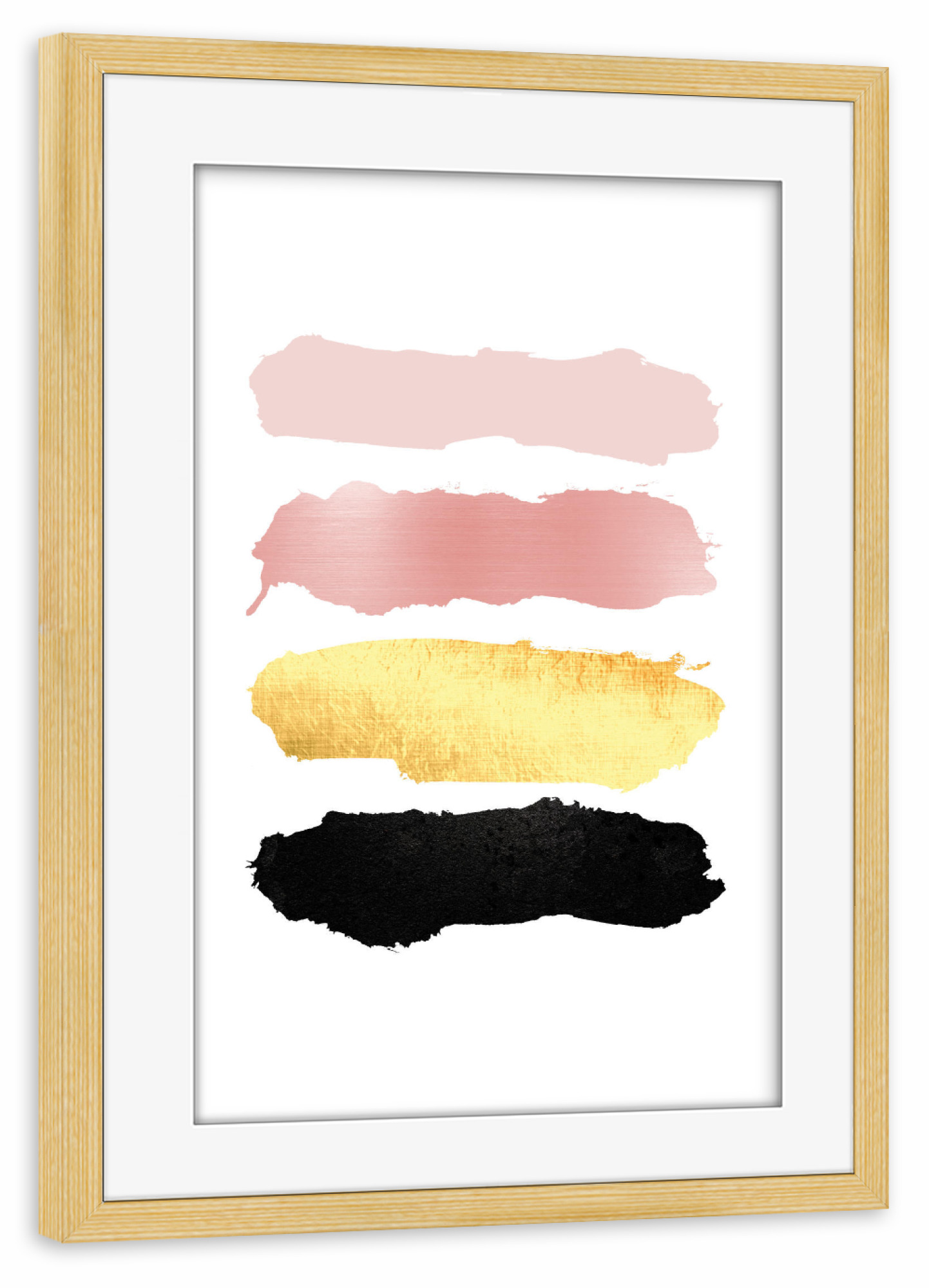 Poster mit Rahmen kiefer "Glam Brushstrokes" artboxONE - Abstrakt,Festivals