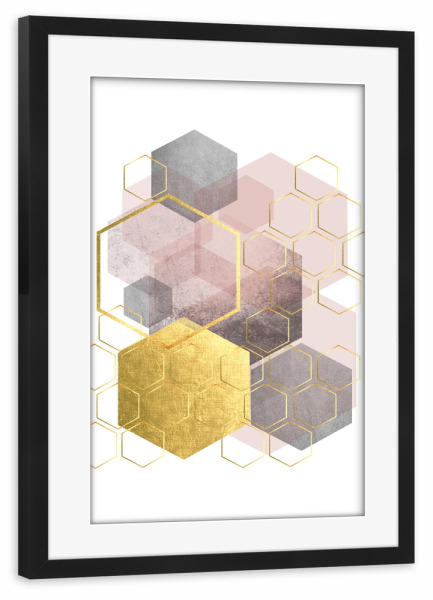 Poster mit Rahmen schwarz "Abstract Geo" artboxONE - Abstrakt,Geometrie