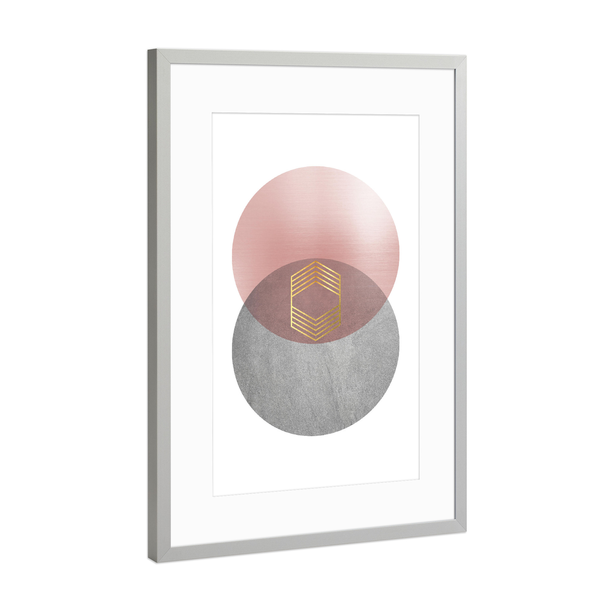 Poster mit Rahmen Silber "Art Deco No. 3" artboxONE - Abstrakt,Geometrie