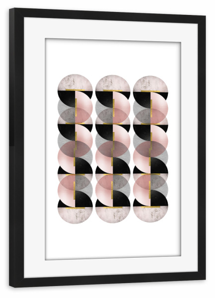 Poster mit Rahmen schwarz "Art Deco No. 2" artboxONE - Abstrakt,Geometrie