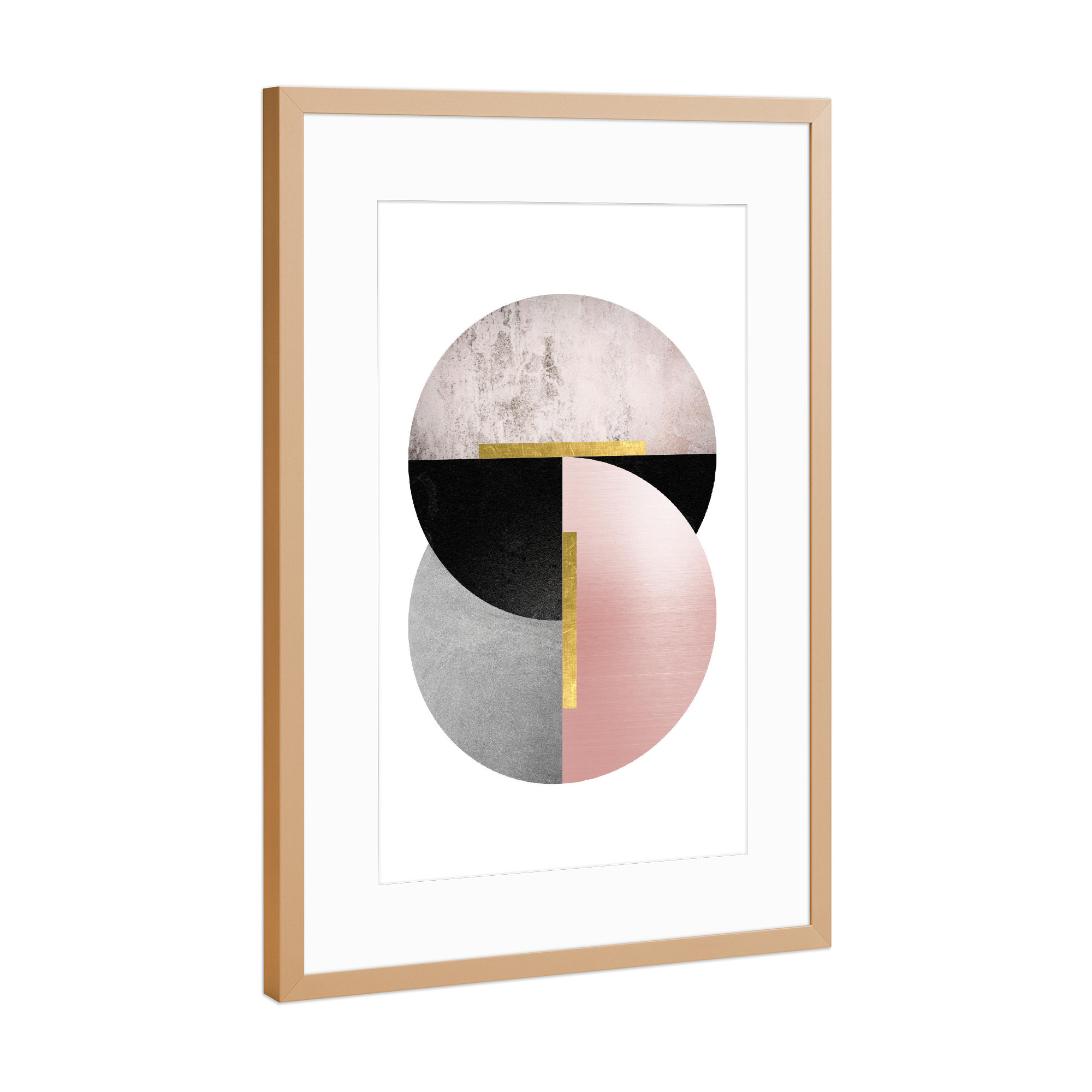 Poster mit Rahmen Kupfer "Art Deco No. 1" artboxONE - Abstrakt,Geometrie