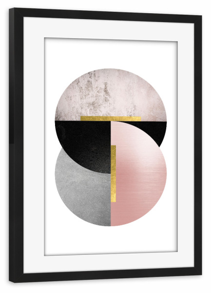 Poster mit Rahmen schwarz "Art Deco No. 1" artboxONE - Abstrakt,Geometrie