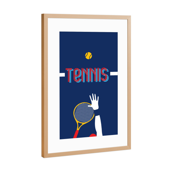 Poster mit Rahmen Kupfer "Tennis 2" artboxONE - Typografie,Sport,Sport / Sommerspiele