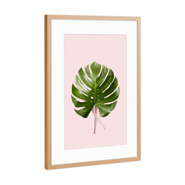 Poster mit Rahmen Kupfer "MONSTERA LADY" artboxONE - Natur,Floral,Abstrakt,Fiktion