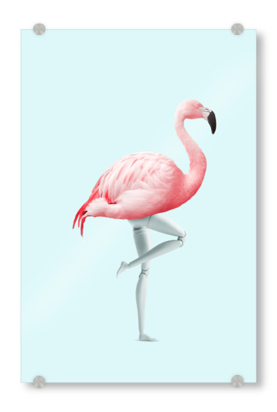 Acrylglasbild "FLAMINGO MANNEQUIN" artboxONE - Tiere,Abstrakt,Fiktion