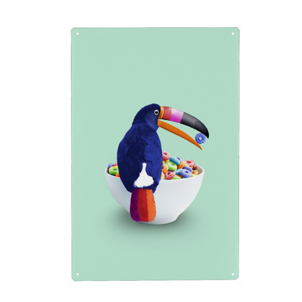 Metall Poster "LOOP TOUCAN" artboxONE - Tiere,Essen & Trinken,Abstrakt,Fiktion