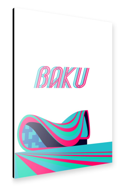 Alu-Dibond "City of Baku" 30x20 cm artboxONE