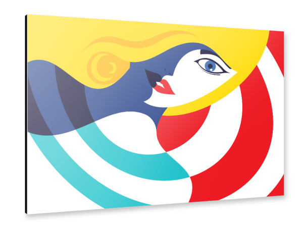 Alu-Dibond "Blonde Girl in Sailor shirt" 30x20 cm artboxONE