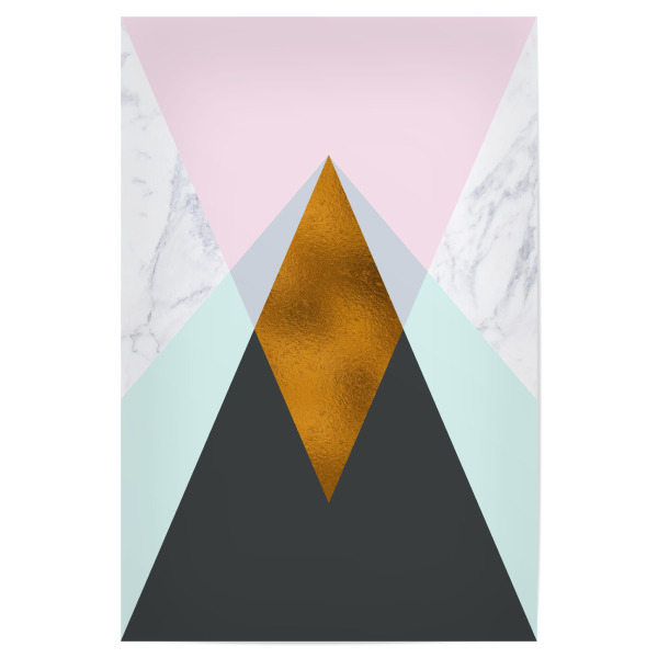 Poster 30x20 cm "Geometric Mountain Peak" artboxONE - Geometrie,Marmor