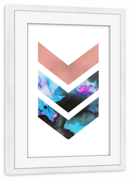 Poster mit Rahmen weiß "Abstract Geometric Rose Gold" artboxONE - Abstrakt,Geometrie