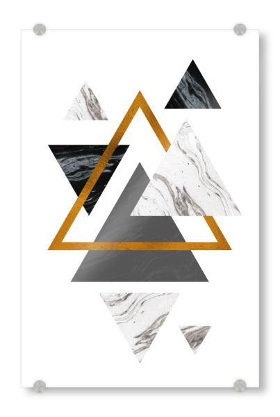 Acrylglasbild "Marble Geometric Black White" artboxONE - Abstrakt,Schwarzweiß,Geometrie,Marmor