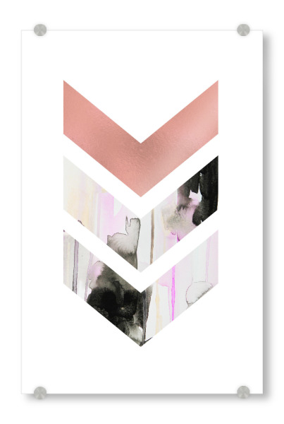 Acrylglasbild "Rose Gold Black White Abstract" artboxONE - Abstrakt,Schwarzweiß,Geometrie