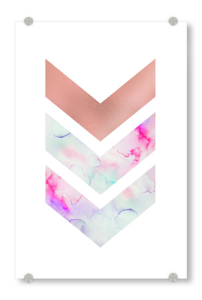 Acrylglasbild "Rose Gold Geometric Pink Wall Art" artboxONE - Geometrie