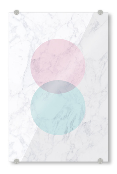 Acrylglasbild "Geometric Marble Pink and Green" artboxONE - Geometrie,Marmor