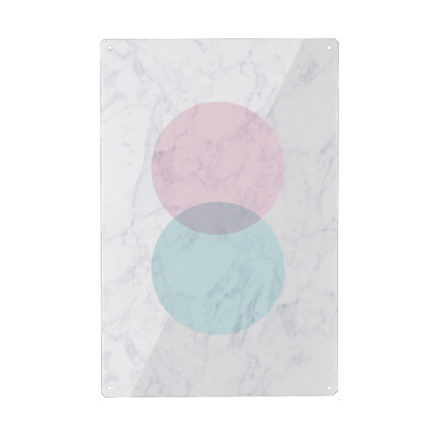 Metall Poster "Geometric Marble Pink and Green" artboxONE - Geometrie,Marmor
