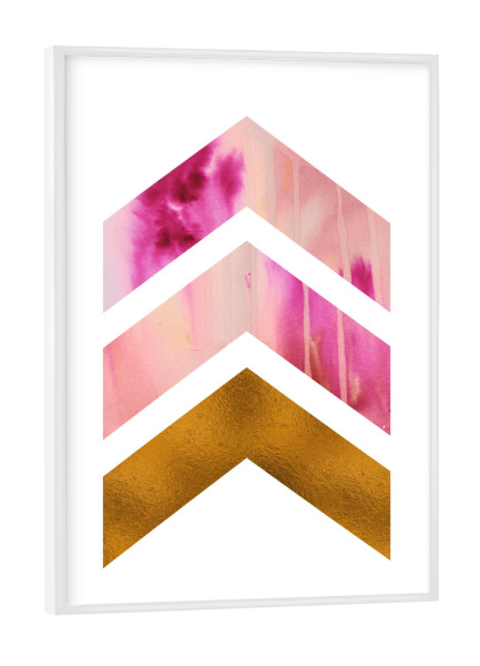 Poster mit weißem Rahmen "Watercolour Bronze Foil Geometric" artboxONE - Geometrie,Für Mama
