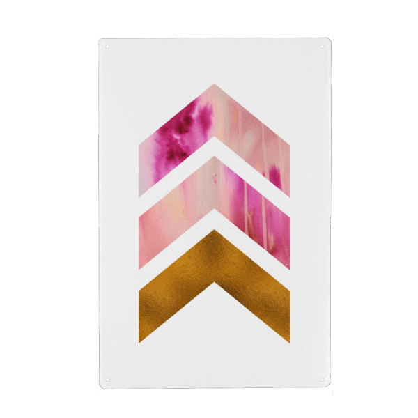 Metall Poster "Watercolour Bronze Foil Geometric" artboxONE - Geometrie,Für Mama