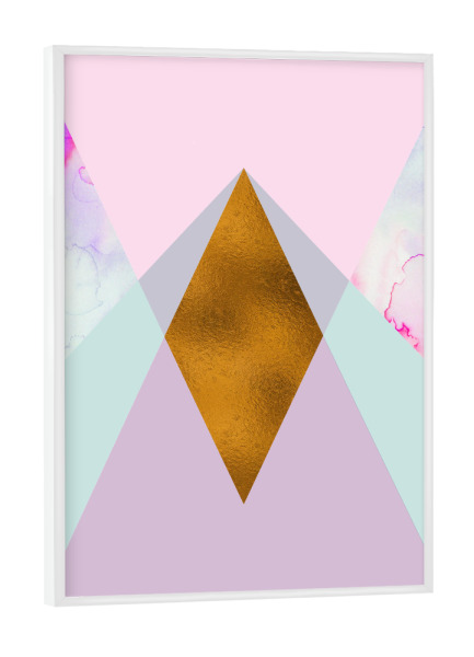 Poster mit weißem Rahmen "Geometric Wall Art Bronze Foil" artboxONE - Geometrie