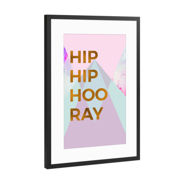 Poster mit Rahmen Schwarz (Metallic) "Bronze Foil Typography Quote" artboxONE - Typografie,Geometrie