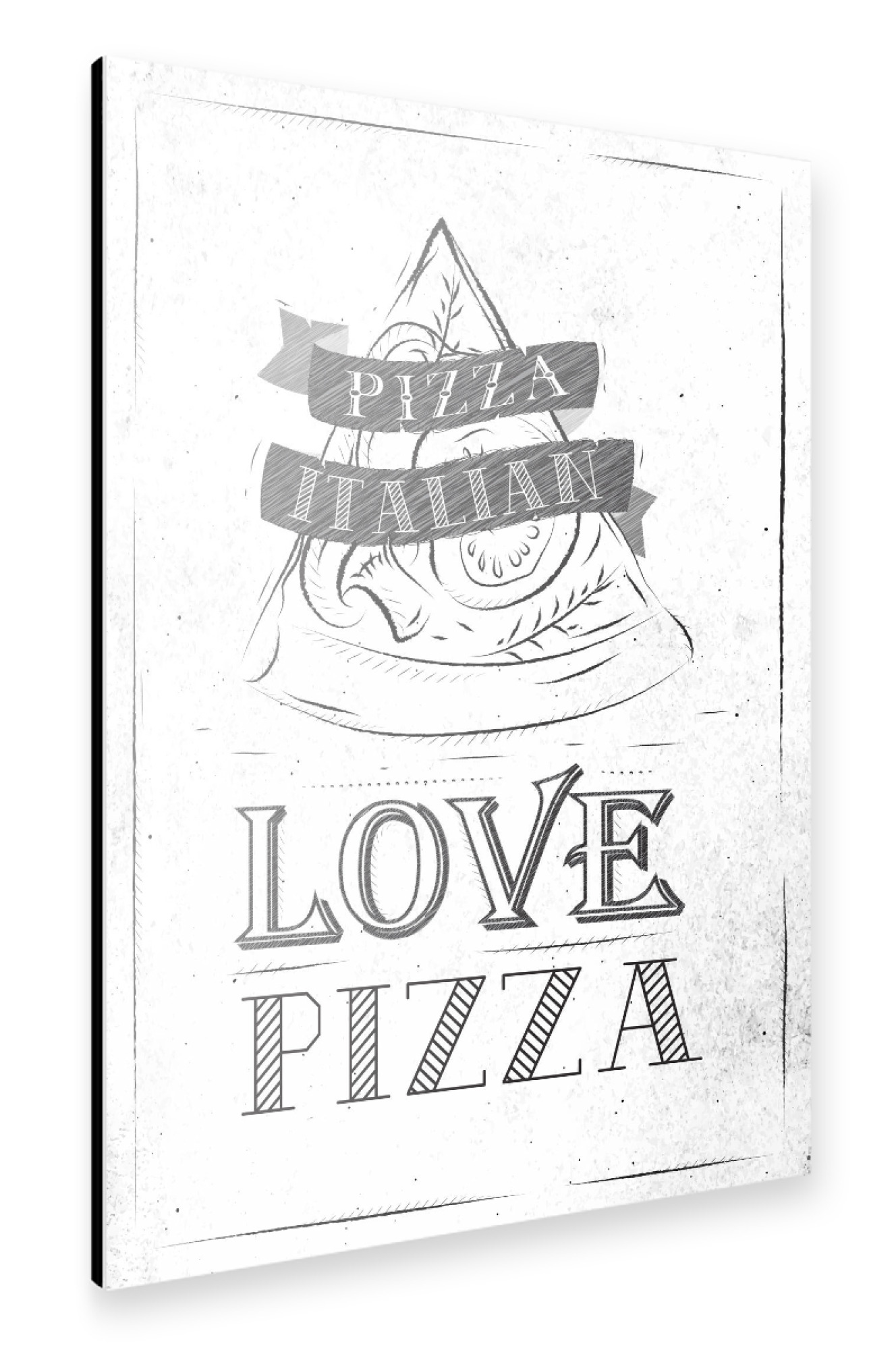 Alu-Dibond "Love pizza" 75x50 cm artboxONE