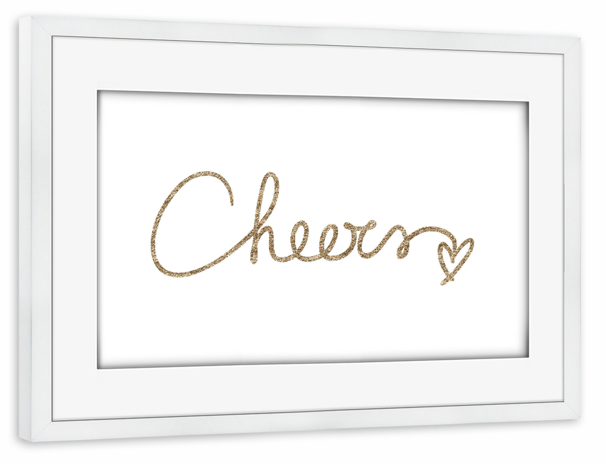 Poster mit Rahmen weiß "Cheers!" artboxONE - Typografie,Essen & Trinken / Alkohol