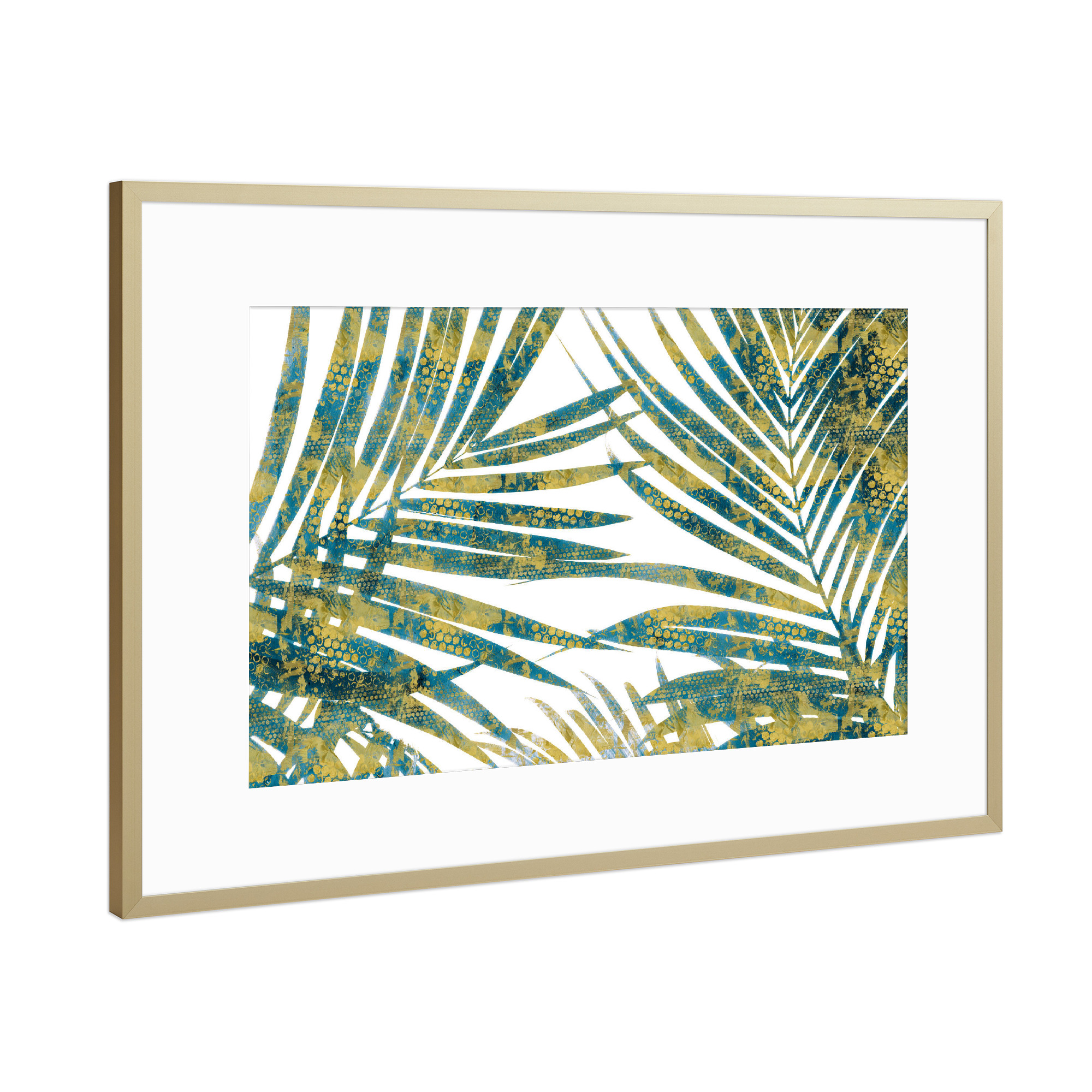 Poster mit Rahmen Gold "Baroque Palms" artboxONE - Natur,Floral,Festivals