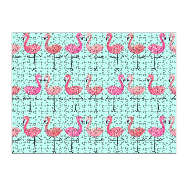 artboxONE Puzzle "Flamingos 2" artboxONE - Tiere - Flamingo,Pink,Bird,Summer,Trend,Blue,Vogel,Sommer,Animal,Exotisch,Exotic,Festival,Muster,Pattern
