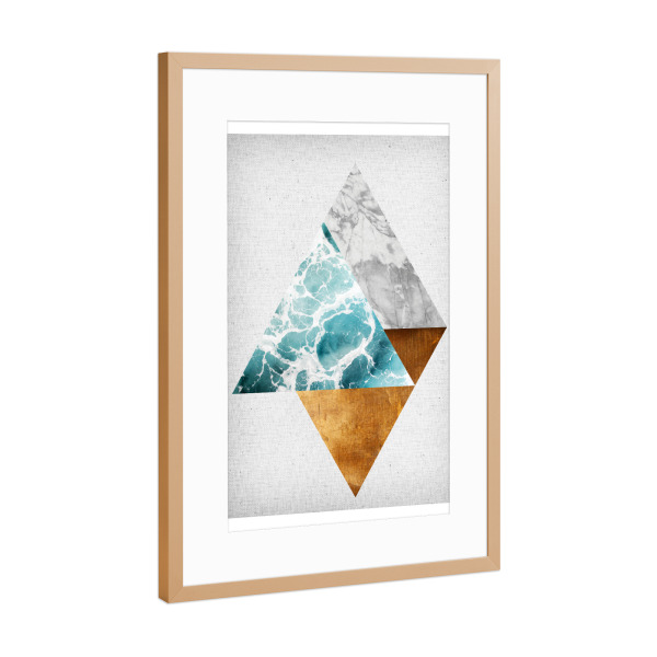 Poster mit Rahmen Kupfer "Copper 01" artboxONE - Abstrakt,Geometrie,Marmor