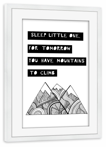 Poster mit Rahmen weiß "Sleep Little One" artboxONE - Typografie,Für Kinder,Schwarzweiß