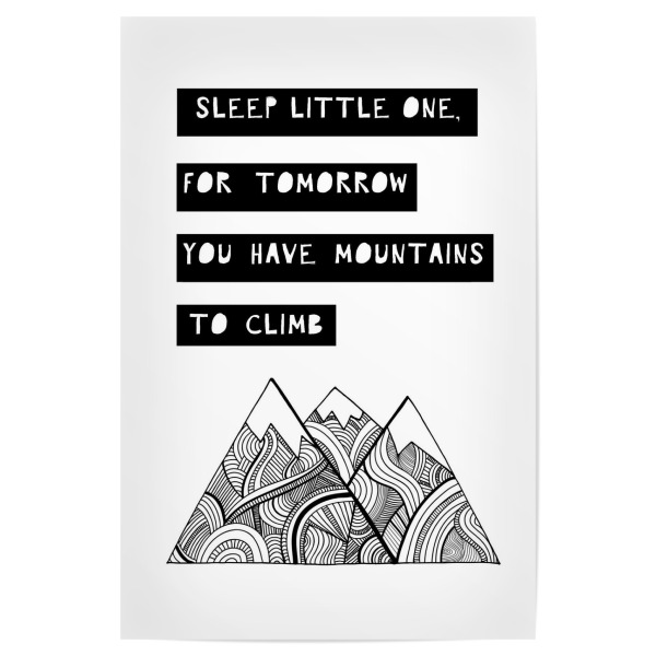 Poster "Sleep Little One" artboxONE - Typografie,Für Kinder,Schwarzweiß