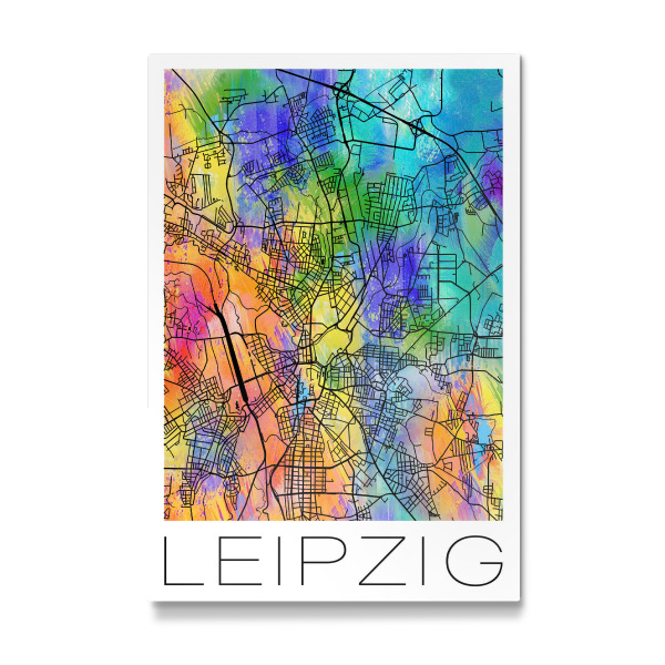 Galerie-Print "Retro Map of Leipzig Germany" 30x20 cm artboxONE