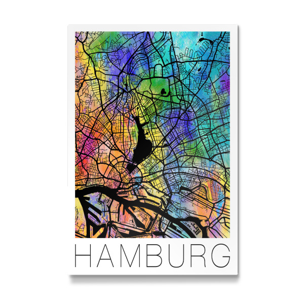Galerie-Print "Retro Map of Hamburg Germany" 30x20 cm artboxONE