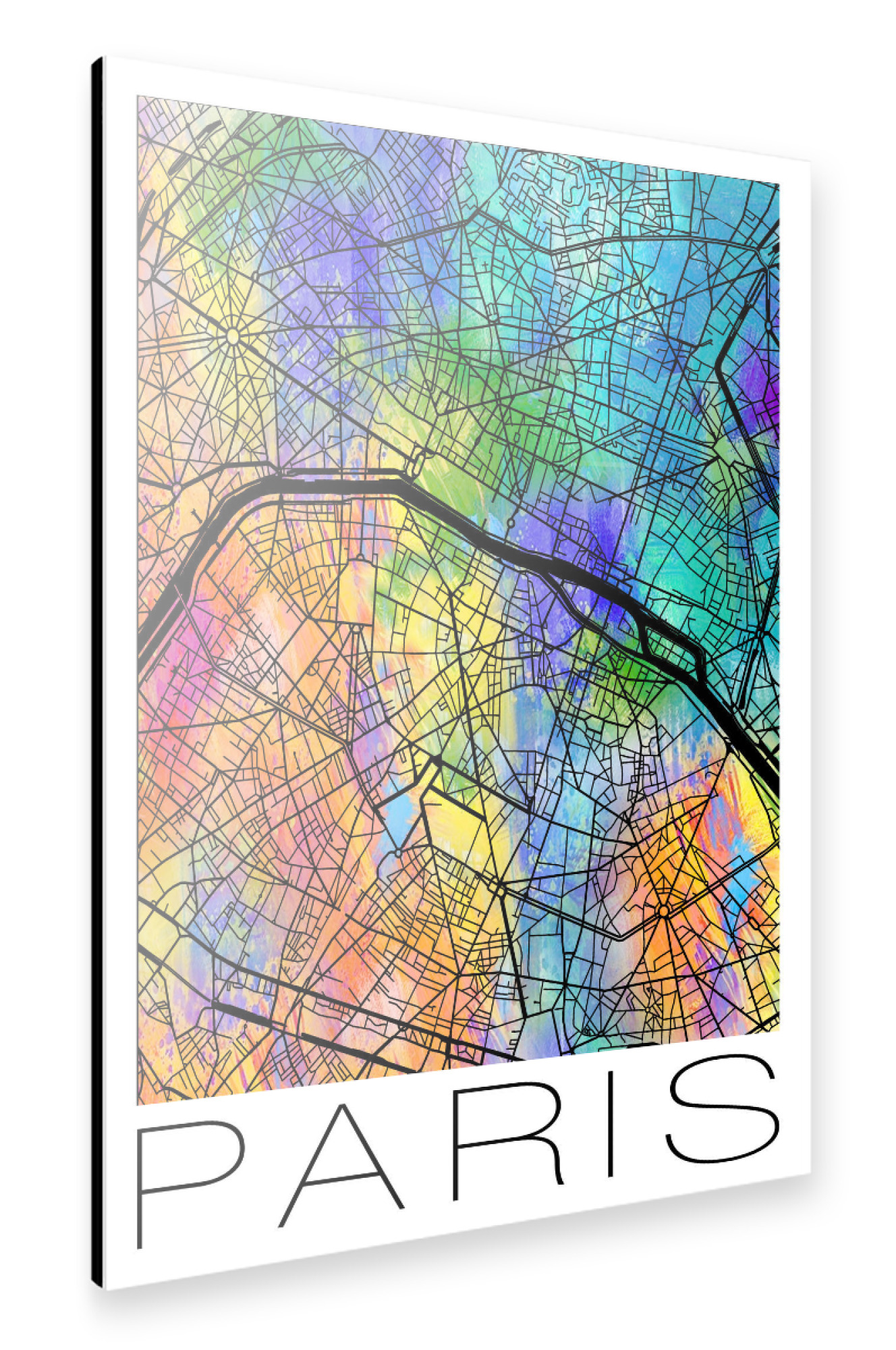 Alu-Dibond "A Retro Map of Paris" 30x20 cm artboxONE