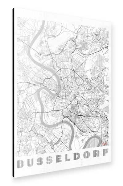 Alu-Dibond "Dusseldorf, Deutschland Line" 30x20 cm artboxONE