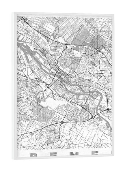 Poster mit weißem Rahmen "Bremen, Deutschland Line" artboxONE - Städte,Schwarzweiß,Kartografie