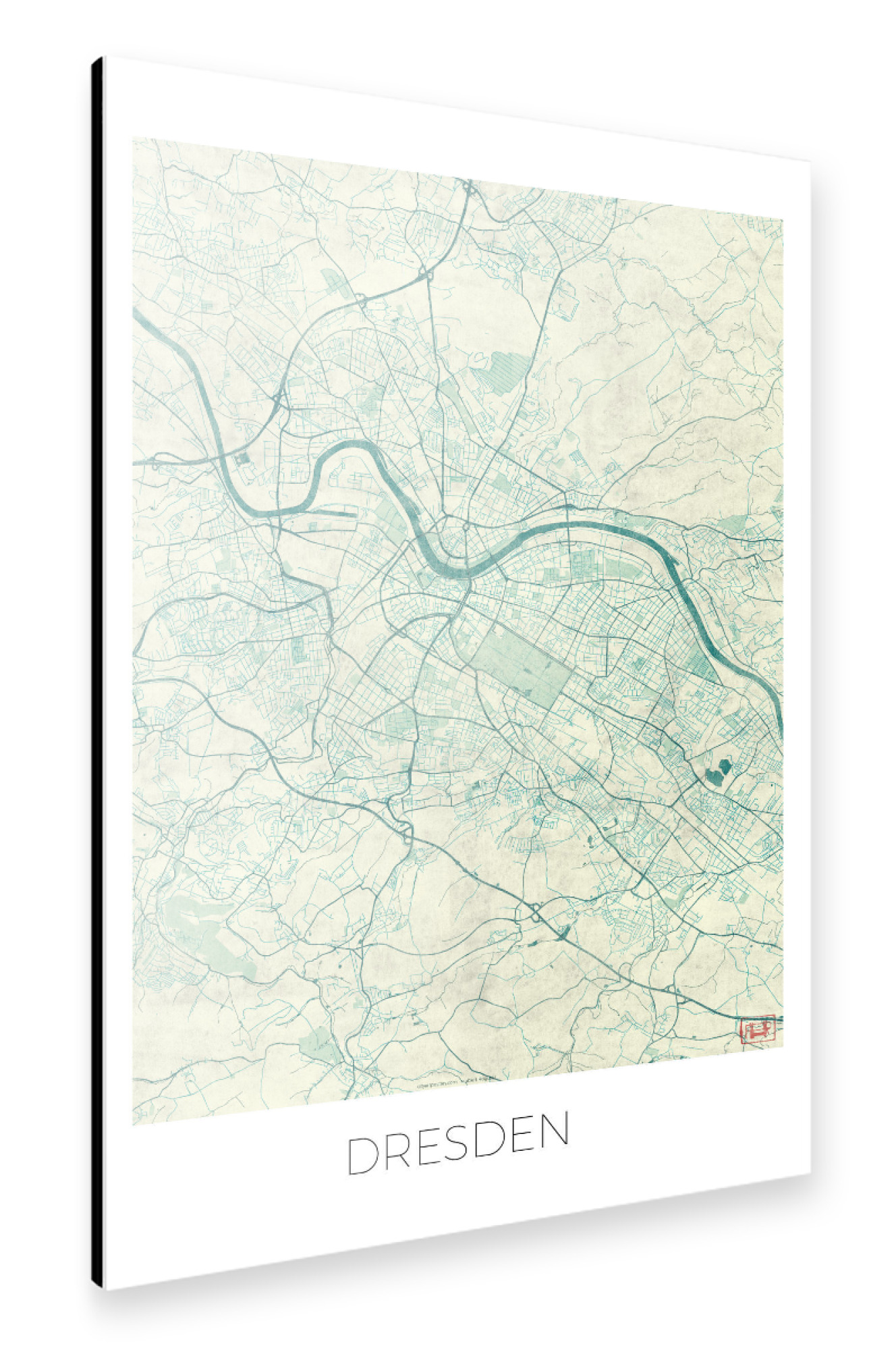 Alu-Dibond "Dresden, Deutschland Blue" 75x50 cm artboxONE