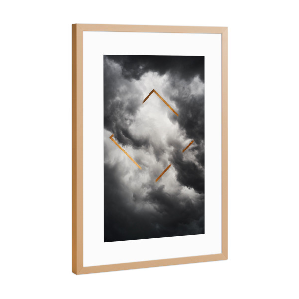 Poster mit Rahmen Kupfer "Clouds 01" artboxONE - Natur,Abstrakt,Geometrie