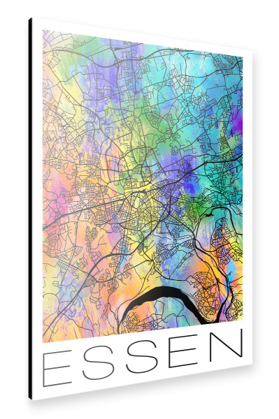 Alu-Dibond "Retro Map of Essen Germany" 30x20 cm artboxONE